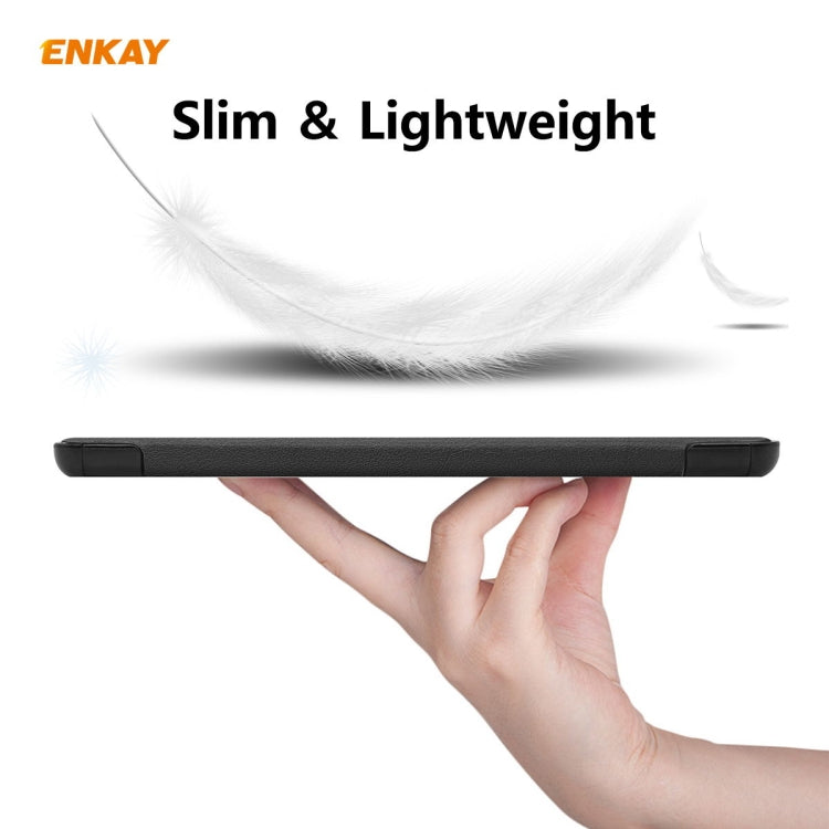 ENKAY ENK-8010 PU Leather + Plastic Smart Case with Three-folding Holder for Samsung Galaxy Tab S8 / Galaxy Tab S7 11.0 T870 / T875(Black) - free shipping - PMc TechLife - Order now!