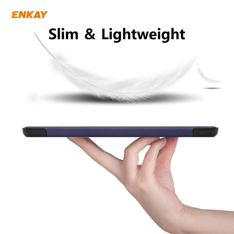 ENKAY ENK-8009 For Samsung Galaxy Tab A7 10.4 T500 / T505 2020 / 2022 PU Leather + Plastic Smart Case with Three-folding Holder(Dark Blue) - free shipping - PMc TechLife - Order now!