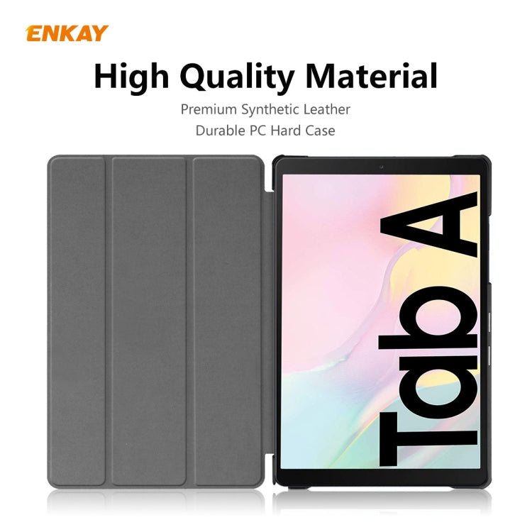 ENKAY ENK-8009 For Samsung Galaxy Tab A7 10.4 T500 / T505 2020 / 2022 PU Leather + Plastic Smart Case with Three-folding Holder(Dark Blue) - free shipping - PMc TechLife - Order now!