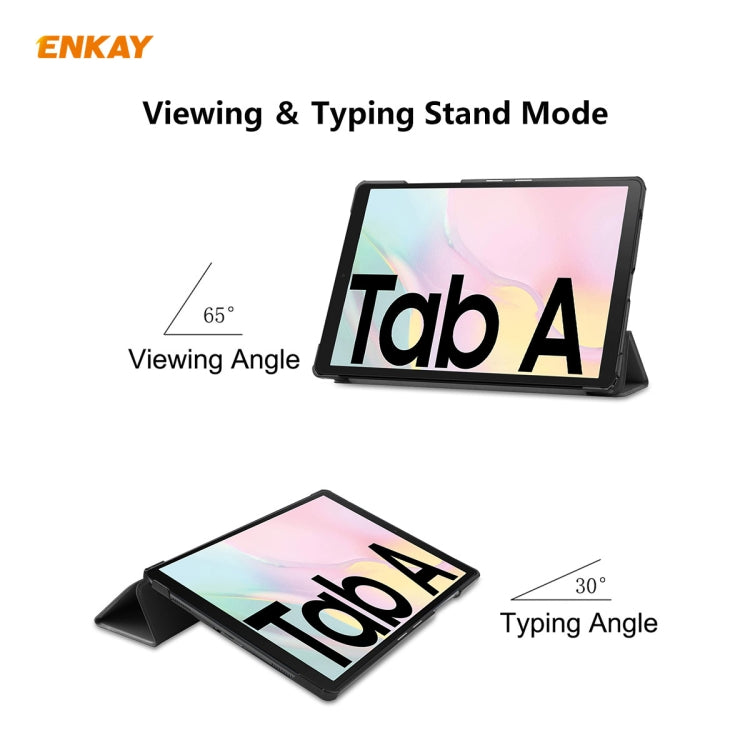 ENKAY ENK-8009 For Samsung Galaxy Tab A7 10.4 T500 / T505 2020 / 2022 PU Leather + Plastic Smart Case with Three-folding Holder(Grey) - free shipping - PMc TechLife - Order now!