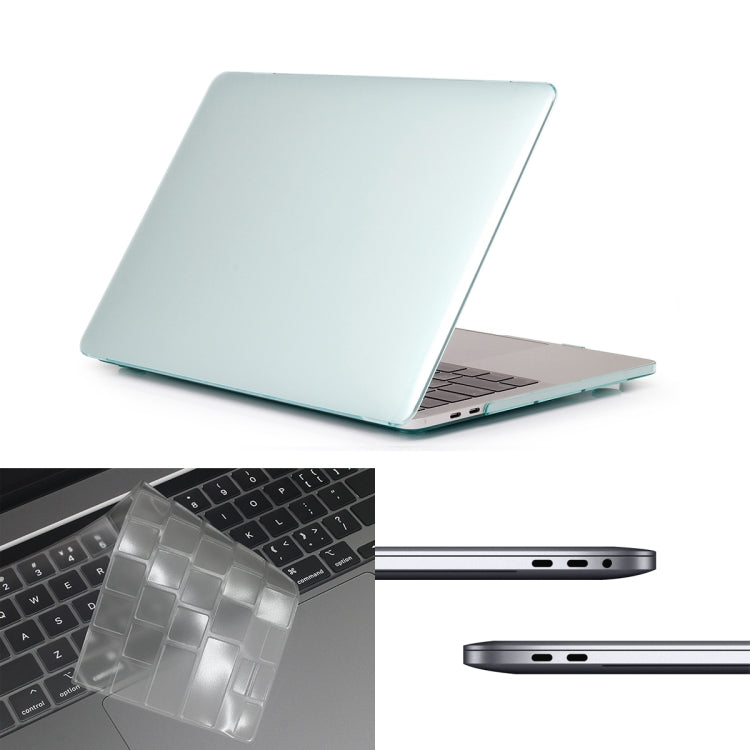 ENKAY Hat-Prince 3 in 1 For MacBook Pro 13 inch A2289 / A2251 (2020) Crystal Hard Shell Protective Case + US Version Ultra-thin TPU Keyboard Protector Cover + Anti-dust Plugs Set(Green) - MacBook Pro Cases by ENKAY | Online Shopping South Africa | PMC Jewellery | Buy Now Pay Later Mobicred