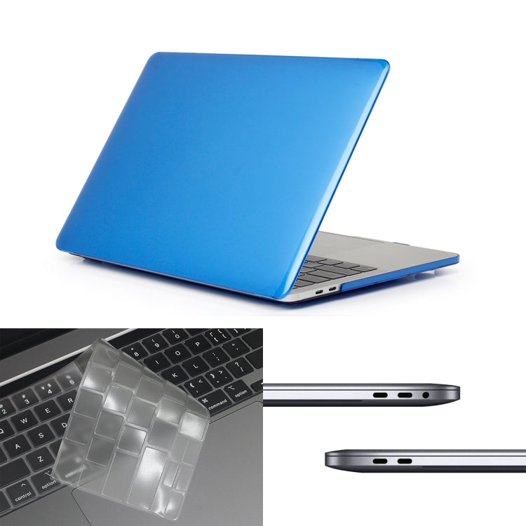 ENKAY Hat-Prince 3 in 1 For MacBook Pro 13 inch A2289 / A2251 (2020) Crystal Hard Shell Protective Case + US Version Ultra-thin TPU Keyboard Protector Cover + Anti-dust Plugs Set(Dark Blue) - free shipping - PMC Jewellery - Order now!