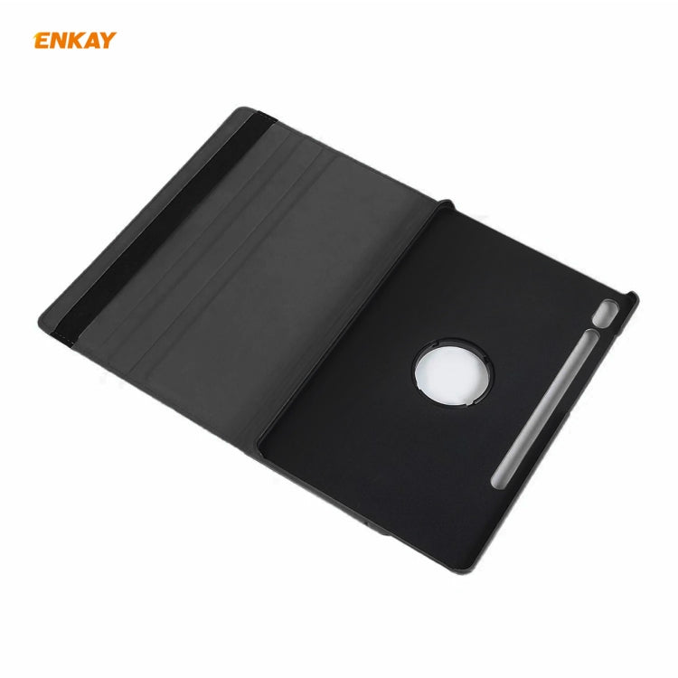 ENKAY for Samsung Galaxy Tab S8 / Galaxy Tab S7 11.0 T870 / T875 ENK-8012 360 Degree Rotation Litchi Texture Horizontal Flip PU Leather Smart Case with Holder & Sleep / Wake-up(Black) - free shipping - PMc TechLife - Order now!