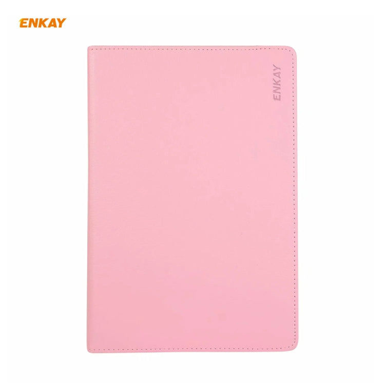 ENKAY for Samsung Galaxy Tab S8 / Galaxy Tab S7 11.0 T870 / T875 ENK-8012 360 Degree Rotation Litchi Texture Horizontal Flip PU Leather Smart Case with Holder & Sleep / Wake-up(Pink) - free shipping - PMc TechLife - Order now!