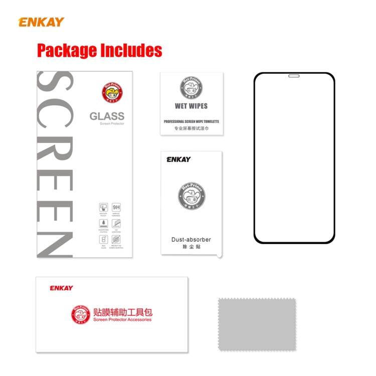 For iPhone iPhone 12 / 12 Pro ENKAY Hat-Prince Full Glue 0.26mm 9H 2.5D Tempered Glass Full Coverage Film - iPhone 12 / 12 Pro Tempered Glass by ENKAY | Online Shopping South Africa | PMC Jewellery