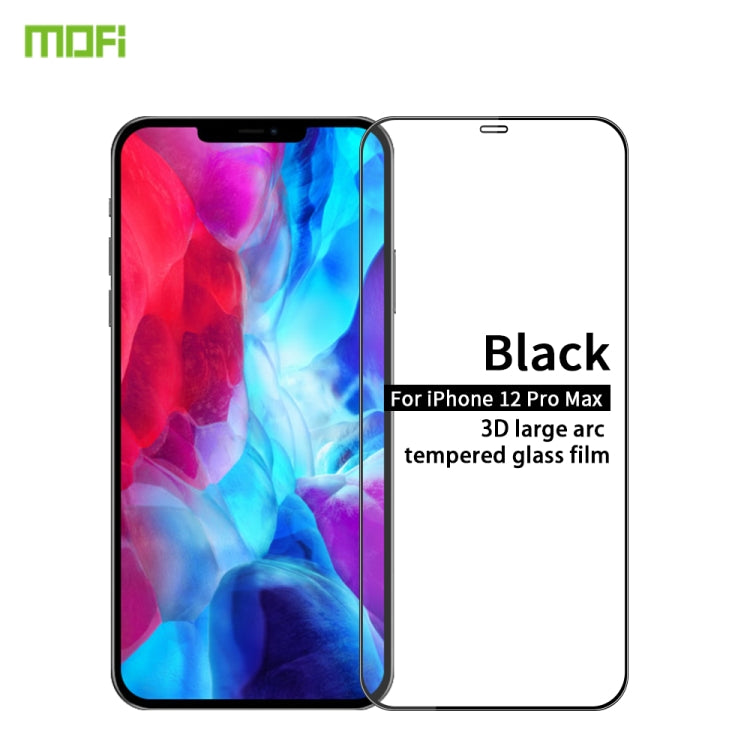 For iPhone 12 Pro Max MOFI 9H 3D Explosion-proof Curved Screen Tempered Glass Film(Black) - iPhone 12 Pro Max Tempered Glass by MOFI | Online Shopping South Africa | PMC Jewellery