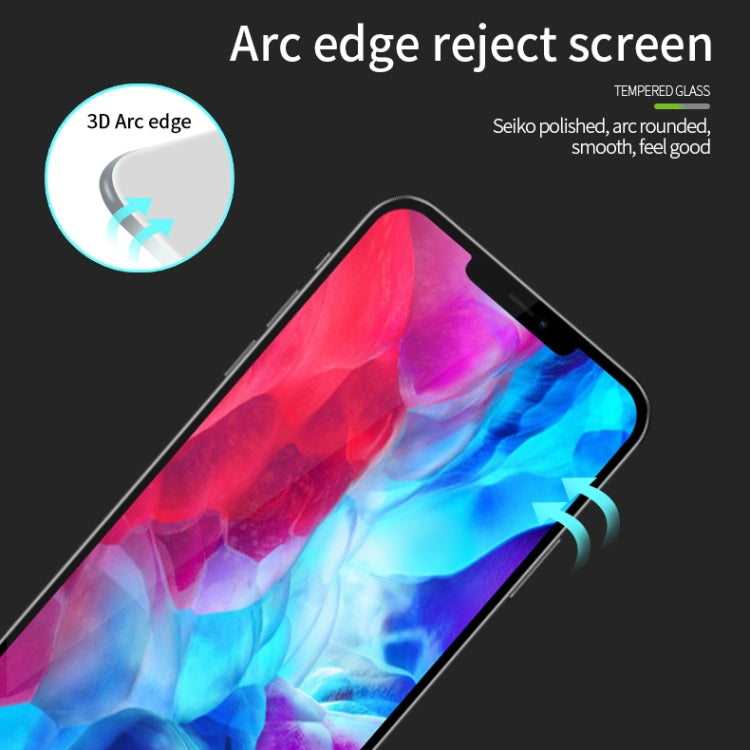 For iPhone 12 / 12 Pro MOFI 9H 3D Explosion-proof Curved Screen Tempered Glass Film(Black) - iPhone 12 / 12 Pro Tempered Glass by MOFI | Online Shopping South Africa | PMC Jewellery