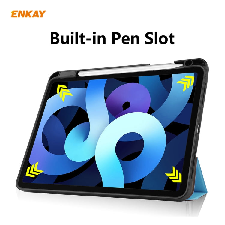 For iPad Air 11 2024 / Pro 11 2018 / Air 10.9 2022 ENKAY TPU Leather Smart Tablet Case with Pen Slot(Light Blue) - iPad Air (2022) / (2020) 10.9 Cases by ENKAY | Online Shopping South Africa | PMC TechLife | Buy Now Pay Later Mobicred