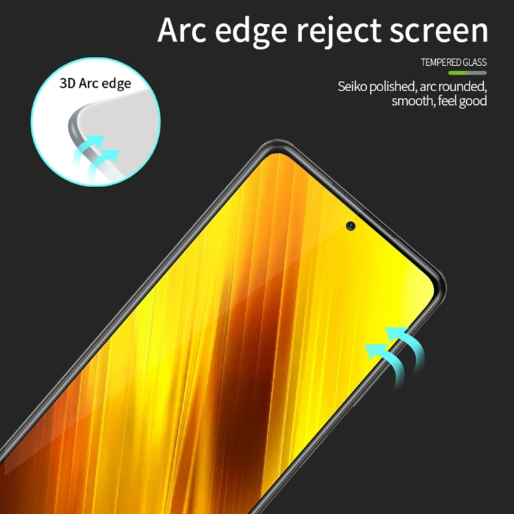 For Xiaomi Poco X3 / X3 NFC MOFI 9H 3D Explosion-proof Curved Screen Tempered Glass Film(Black) -  by MOFI | Online Shopping South Africa | PMC Jewellery