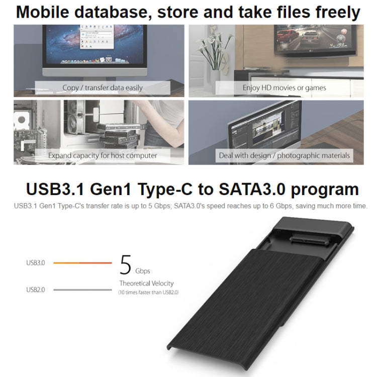 ORICO 2189C3 2.5 inch Type-C Hard Drive Enclosure - HDD Enclosure by ORICO | Online Shopping South Africa | PMC Jewellery | Buy Now Pay Later Mobicred