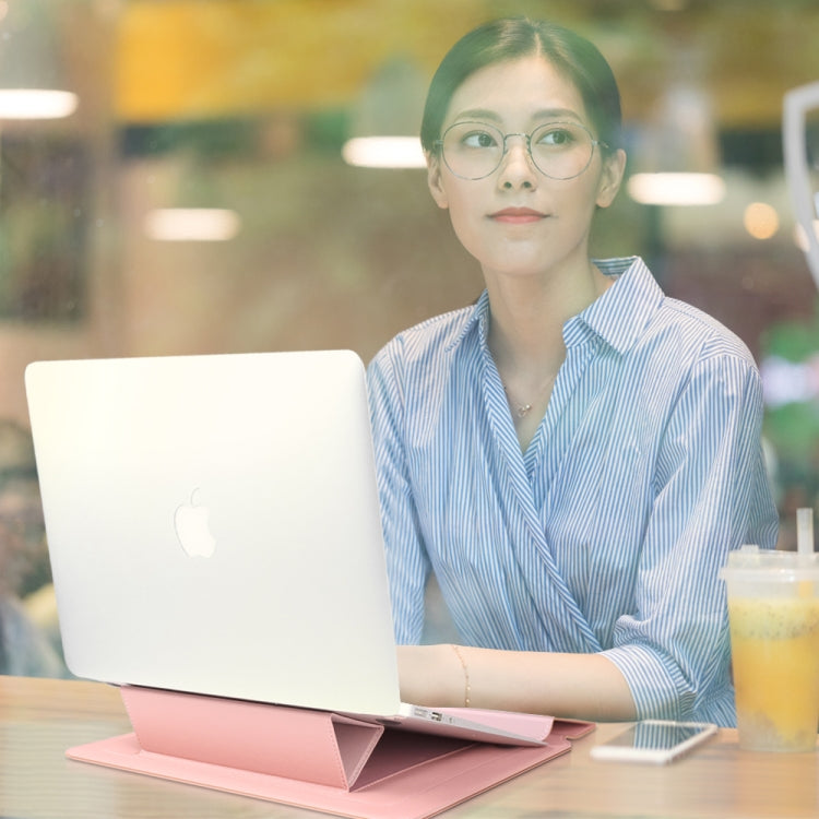 4 in 1 Universal Laptop Holder PU Waterproof Protection Wrist Laptop Bag, Size:11/12inch(Rose gold) - 12.1 inch by PMC TechLife | Online Shopping South Africa | PMC TechLife | Buy Now Pay Later Mobicred