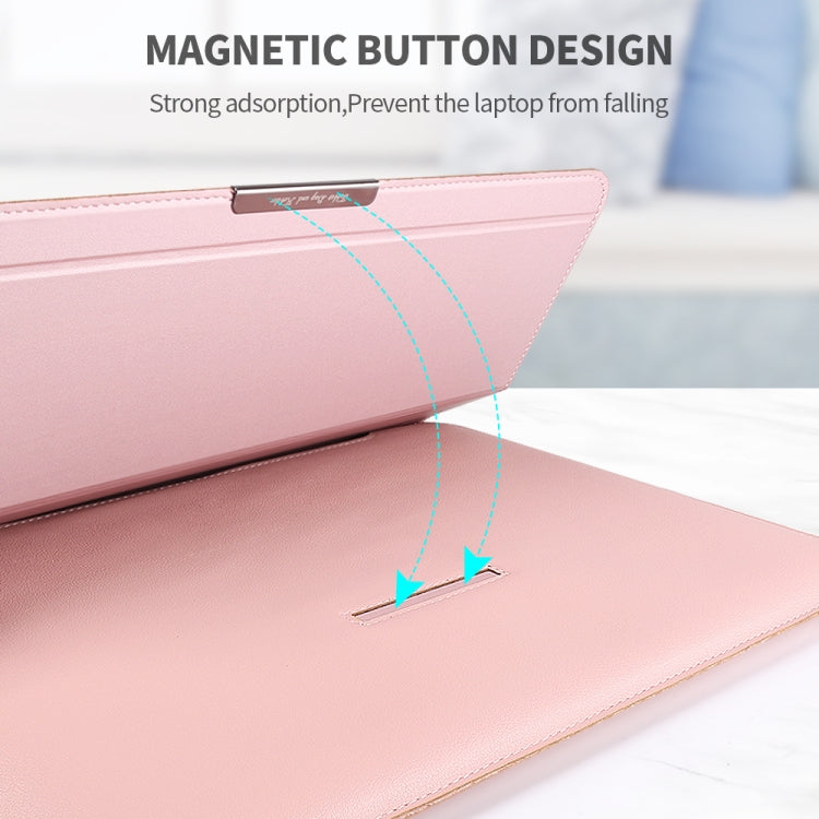 4 in 1 Universal Laptop Holder PU Waterproof Protection Wrist Laptop Bag, Size:11/12inch(Rose gold) - 12.1 inch by PMC TechLife | Online Shopping South Africa | PMC TechLife | Buy Now Pay Later Mobicred