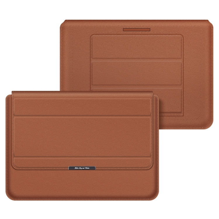 4 in 1 Universal Laptop Holder PU Waterproof Protection Wrist Laptop Bag, Size:15/16inch(Brown) - 15 inch by PMC TechLife | Online Shopping South Africa | PMC TechLife | Buy Now Pay Later Mobicred