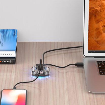 ORICO H4U-U3 4-Port Transparent HUB - USB 3.0 HUB by ORICO | Online Shopping South Africa | PMC Jewellery | Buy Now Pay Later Mobicred