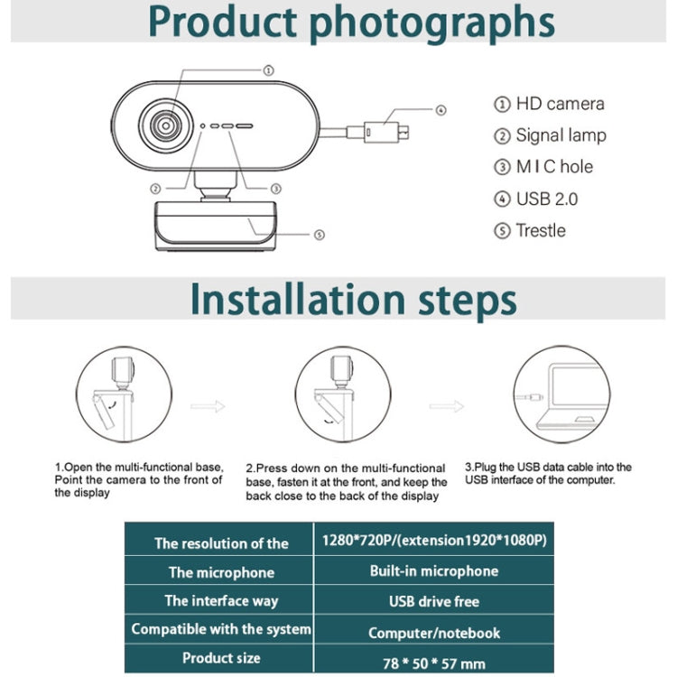 C7 1080PHD Autofocus 360-Degrees Rotation Lens Live Broadcast USB Driver-free WebCamera with Mic - HD Camera by PMC Jewellery | Online Shopping South Africa | PMC Jewellery | Buy Now Pay Later Mobicred