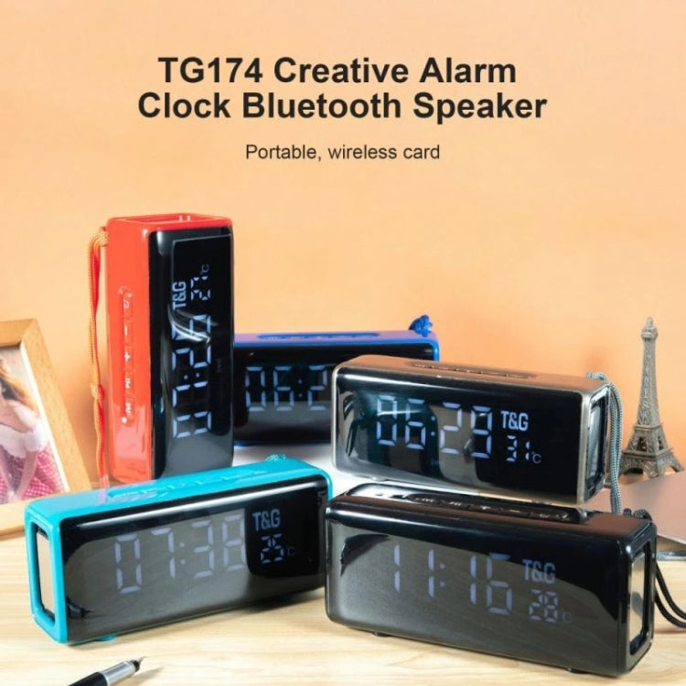 T&G TG174 TWS Mmirror Bluetooth Speaker, Support Alarm Clock / Time & Temperature Display / Micro SD Card / FM / MP3(Blue) - Desktop Speaker by T&G | Online Shopping South Africa | PMC Jewellery | Buy Now Pay Later Mobicred