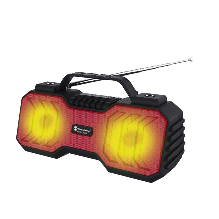 NewRixing NR-2029FMD TWS LED Flashlight Bluetooth Speaker, Support TF Card / FM / 3.5mm AUX / U Disk / Hands-free Calling(Red) - free shipping - PMC Jewellery - Order now!