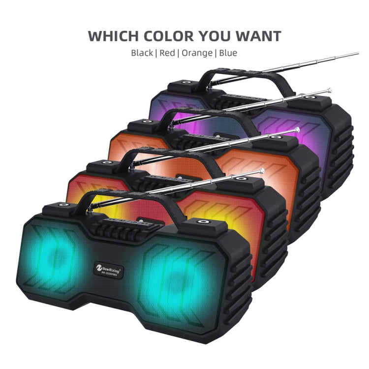 NewRixing NR-2029FMD TWS LED Flashlight Bluetooth Speaker, Support TF Card / FM / 3.5mm AUX / U Disk / Hands-free Calling(Red) - free shipping - PMC Jewellery - Order now!