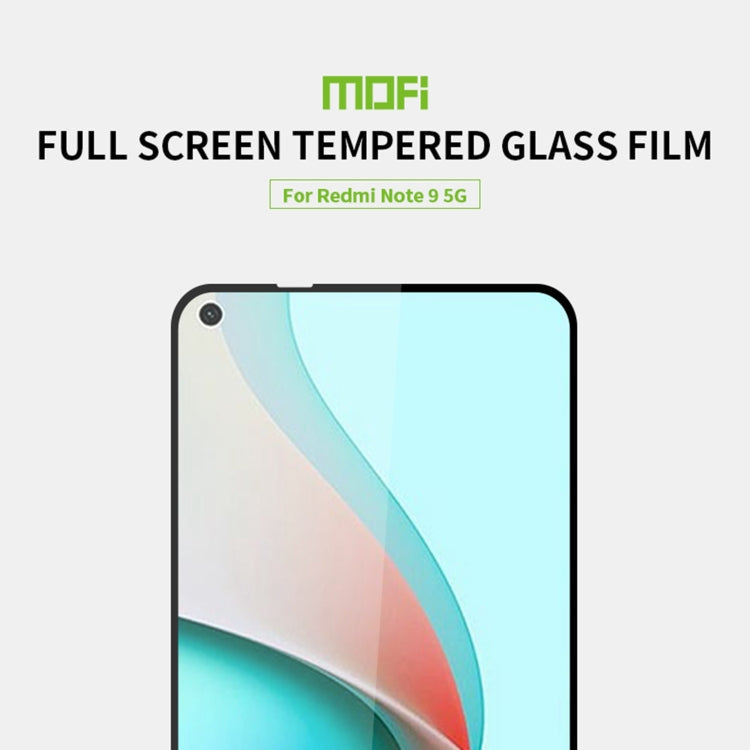 For Xiaomi Redmi Note9 5G MOFI 9H 2.5D Full Screen Tempered Glass Film(Black) -  by MOFI | Online Shopping South Africa | PMC Jewellery