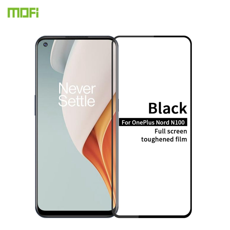 For OnePlus Nord N100 MOFI 9H 2.5D Full Screen Tempered Glass Film(Black) - OnePlus Tempered Glass by MOFI | Online Shopping South Africa | PMC Jewellery