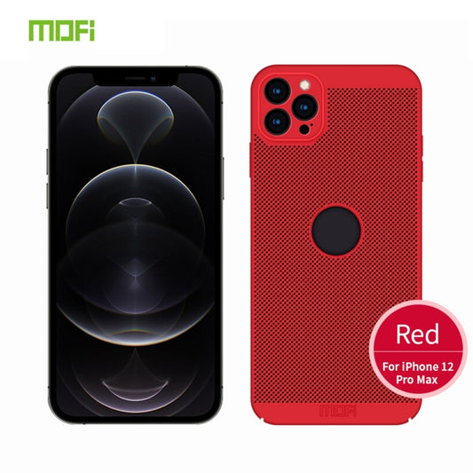 For iPhone 12 Pro Max MOFi Honeycomb Texture Breathable PC Shockproof Protective Back Cover Case(Red) - iPhone 12 Pro Max Cases by MOFI | Online Shopping South Africa | PMC Jewellery