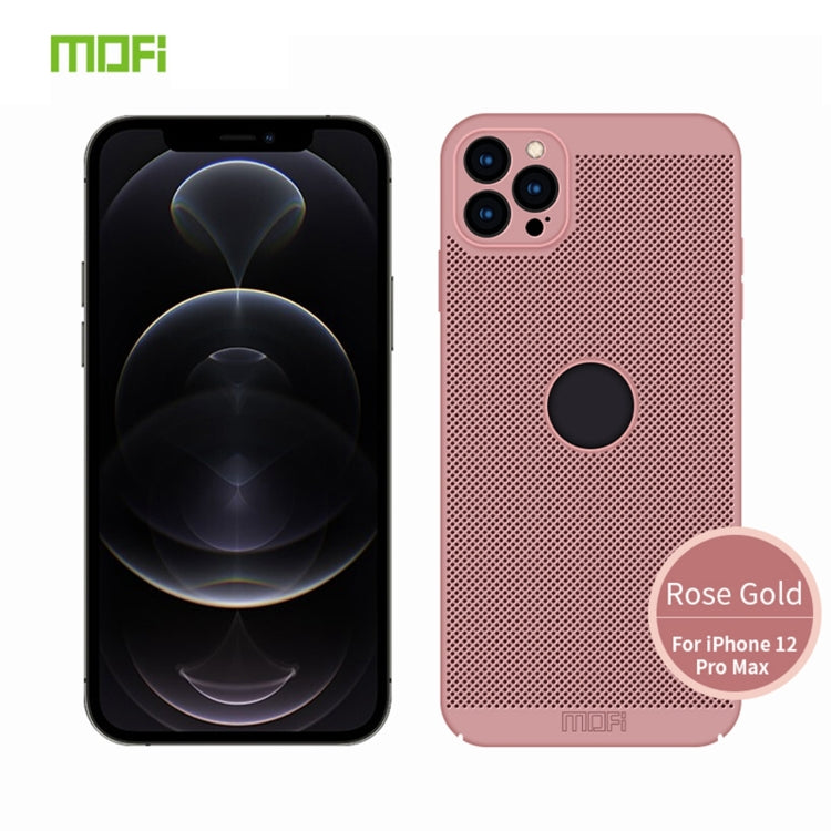 For iPhone 12 Pro Max MOFi Honeycomb Texture Breathable PC Shockproof Protective Back Cover Case(Rose Gold) - iPhone 12 Pro Max Cases by MOFI | Online Shopping South Africa | PMC Jewellery