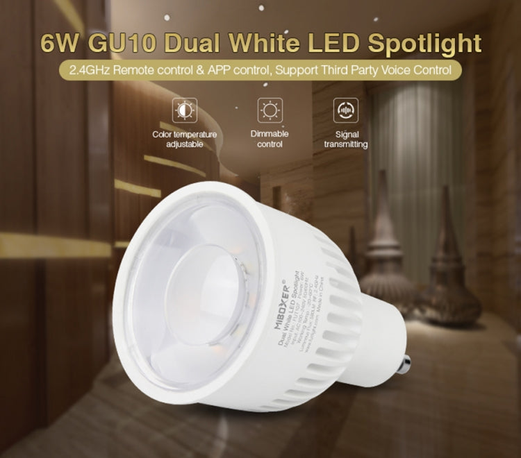 FUT107 GU10 6W Double White CCT LED Bulb Spotlight For Bedroom And Living Room - free shipping - PMC TechLife - Order now!