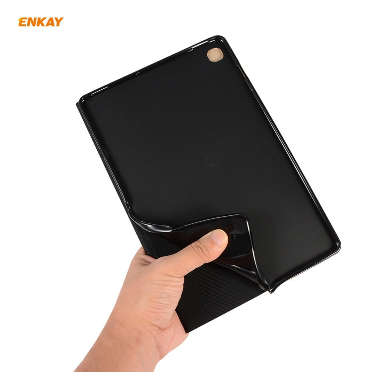 For Samsung Galaxy Tab A7 10.4 T500 / T505 2020 / 2022 ENKAY Horizontal Flip PU Leather + TPU Smart Case with Holder & Sleep / Wake-up Function(Cyan) - free shipping - PMc TechLife - Order now!