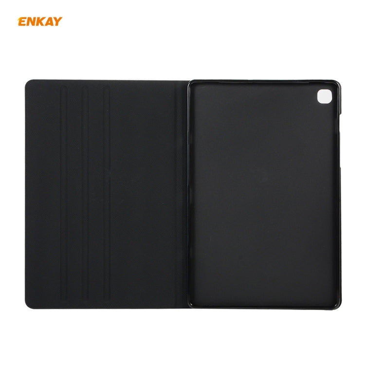 For Samsung Galaxy Tab A7 10.4 T500 / T505 2020 / 2022 ENKAY Coarse Cloth Pattern PU Leather + TPU Smart Case with Holder & Sleep / Wake-up Function(Light Brown) - free shipping - PMc TechLife - Order now!