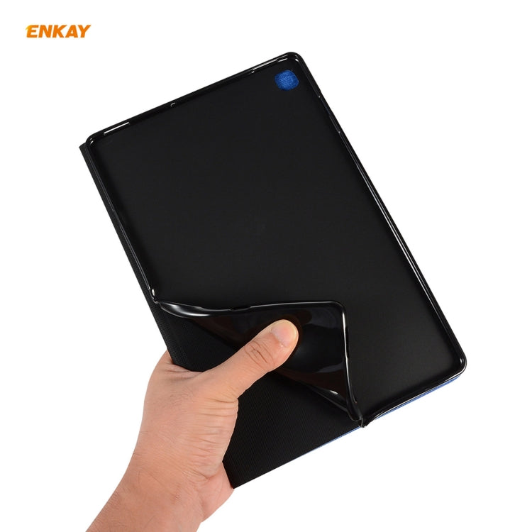 For Samsung Galaxy Tab A7 10.4 T500 / T505 2020 / 2022 ENKAY Coarse Cloth Pattern PU Leather + TPU Smart Case with Holder & Sleep / Wake-up Function(Light Brown) - free shipping - PMc TechLife - Order now!