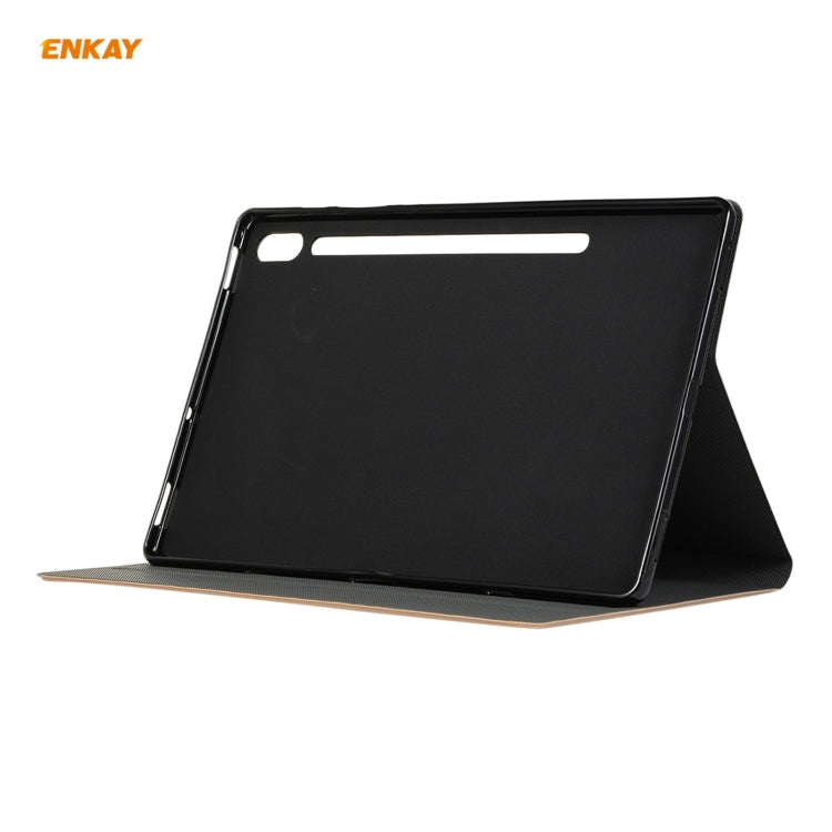 For Samsung Galaxy Tab S8 / Galaxy Tab S7 11.0 T870 / T875 ENKAY Horizontal Flip PU Leather + TPU Smart Case with Holder & Sleep / Wake-up Function(Cyan) - free shipping - PMc TechLife - Order now!
