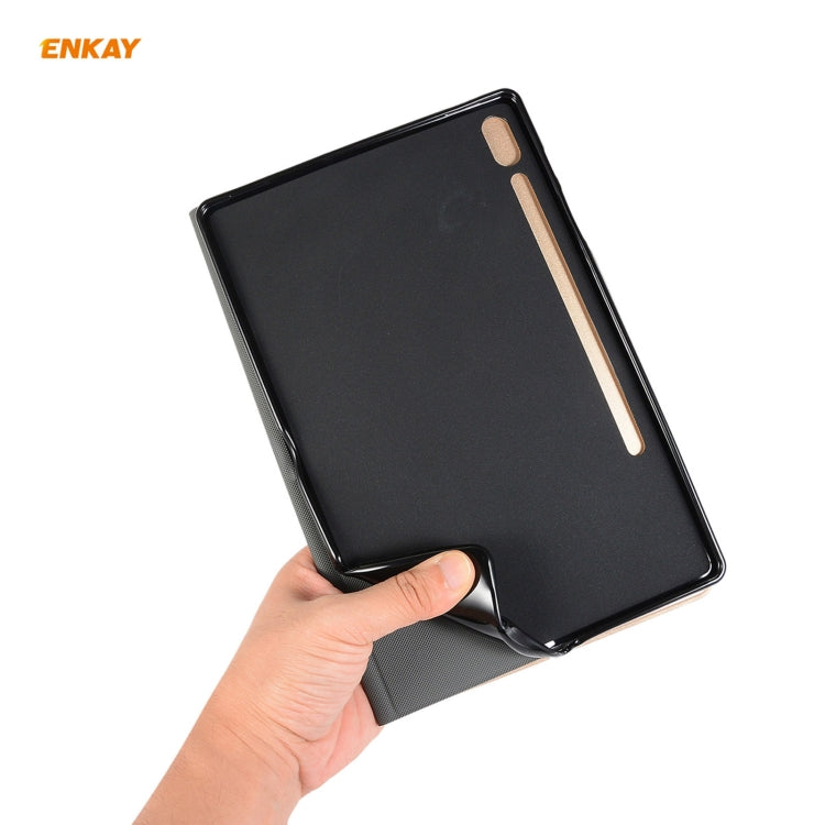 For Samsung Galaxy Tab S8 / Galaxy Tab S7 11.0 T870 / T875 ENKAY Horizontal Flip PU Leather + TPU Smart Case with Holder & Sleep / Wake-up Function(Light Blue) - free shipping - PMc TechLife - Order now!