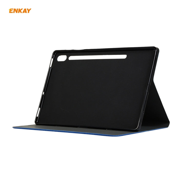 For Samsung Galaxy Tab S8 / Galaxy Tab S7 11.0 T870 / T875 ENKAY Coarse Cloth Pattern PU Leather + TPU Smart Case with Holder & Sleep / Wake-up Function(Light Brown) - free shipping - PMc TechLife - Order now!