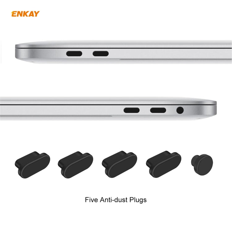 ENKAY 3 in 1 Crystal Laptop Protective Case + US Version TPU Keyboard Film + Anti-dust Plugs Set for MacBook Pro 13.3 inch A1708 (without Touch Bar)(Black) - MacBook Pro Cases by ENKAY | Online Shopping South Africa | PMC Jewellery | Buy Now Pay Later Mobicred