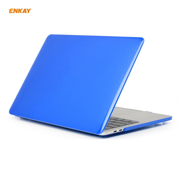 ENKAY 3 in 1 Crystal Laptop Protective Case + EU Version TPU Keyboard Film + Anti-dust Plugs Set for MacBook Pro 13.3 inch A1706 / A1989 / A2159 (with Touch Bar)(Dark Blue) - MacBook Pro Cases by ENKAY | Online Shopping South Africa | PMC Jewellery | Buy Now Pay Later Mobicred