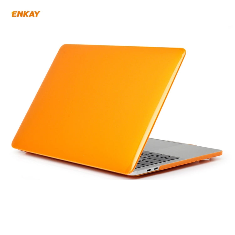 ENKAY 3 in 1 Crystal Laptop Protective Case + EU Version TPU Keyboard Film + Anti-dust Plugs Set for MacBook Pro 13.3 inch A1706 / A1989 / A2159 (with Touch Bar)(Orange) - MacBook Pro Cases by ENKAY | Online Shopping South Africa | PMC Jewellery | Buy Now Pay Later Mobicred