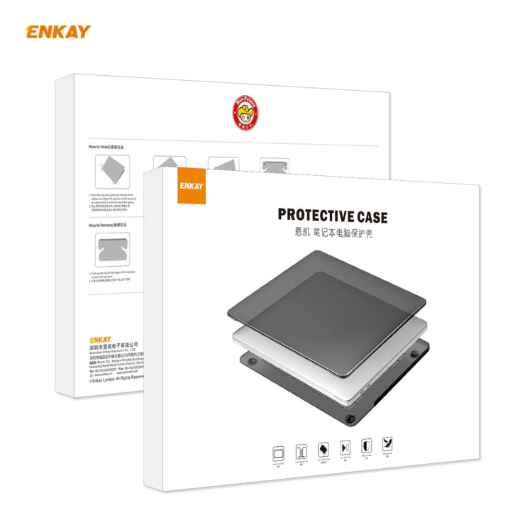 ENKAY 3 in 1 Matte Laptop Protective Case + US Version TPU Keyboard Film + Anti-dust Plugs Set for MacBook Pro 13.3 inch A1706 / A1989 / A2159 (with Touch Bar)(Grey) - MacBook Pro Cases by ENKAY | Online Shopping South Africa | PMC Jewellery | Buy Now Pay Later Mobicred