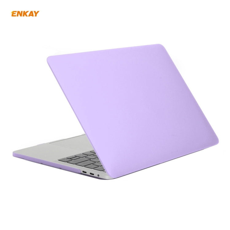 ENKAY 3 in 1 Matte Laptop Protective Case + EU Version TPU Keyboard Film + Anti-dust Plugs Set for MacBook Pro 13.3 inch A1706 / A1989 / A2159 (with Touch Bar)(Purple) - MacBook Pro Cases by ENKAY | Online Shopping South Africa | PMC Jewellery | Buy Now Pay Later Mobicred