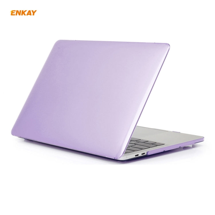 ENKAY 3 in 1 Crystal Laptop Protective Case + US Version TPU Keyboard Film + Anti-dust Plugs Set for MacBook Pro 13.3 inch A1706 / A1989 / A2159 (with Touch Bar)(Purple) - free shipping - PMC Jewellery - Order now!