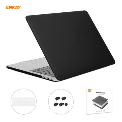 ENKAY 3 in 1 Matte Laptop Protective Case + US Version TPU Keyboard Film + Anti-dust Plugs Set for MacBook Pro 13.3 inch A1708 (without Touch Bar)(Black) - MacBook Pro Cases by ENKAY | Online Shopping South Africa | PMC Jewellery | Buy Now Pay Later Mobicred