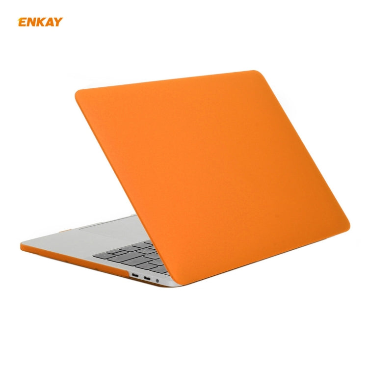 ENKAY 3 in 1 Matte Laptop Protective Case + US Version TPU Keyboard Film + Anti-dust Plugs Set for MacBook Pro 15.4 inch A1707 & A1990 (with Touch Bar)(Orange) - free shipping - PMC Jewellery - Order now!