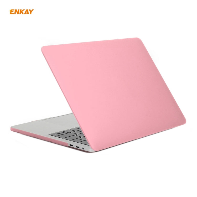 ENKAY 3 in 1 Matte Laptop Protective Case + US Version TPU Keyboard Film + Anti-dust Plugs Set for MacBook Pro 15.4 inch A1707 & A1990 (with Touch Bar)(Pink) - MacBook Pro Cases by ENKAY | Online Shopping South Africa | PMC Jewellery | Buy Now Pay Later Mobicred