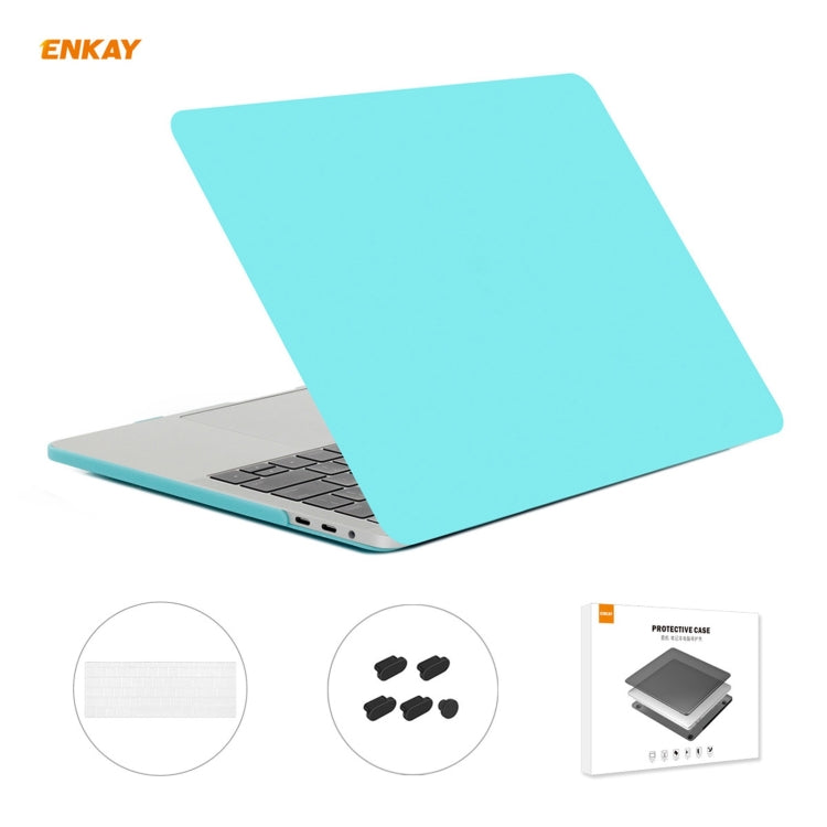 ENKAY 3 in 1 Matte Laptop Protective Case + US Version TPU Keyboard Film + Anti-dust Plugs Set for MacBook Pro 15.4 inch A1707 & A1990 (with Touch Bar)(Cyan) - free shipping - PMC Jewellery - Order now!