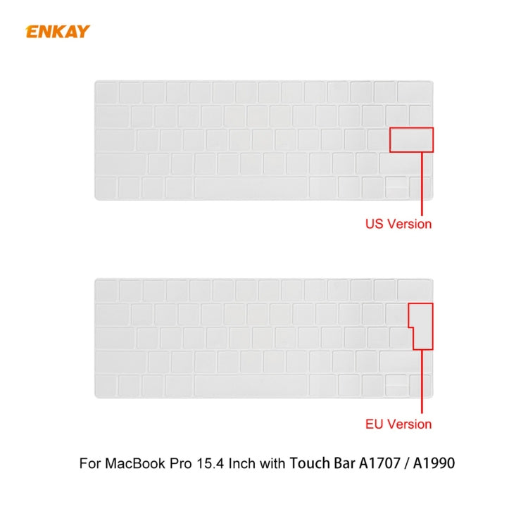 ENKAY 3 in 1 Matte Laptop Protective Case + US Version TPU Keyboard Film + Anti-dust Plugs Set for MacBook Pro 15.4 inch A1707 & A1990 (with Touch Bar)(Light Blue) - free shipping - PMC Jewellery - Order now!