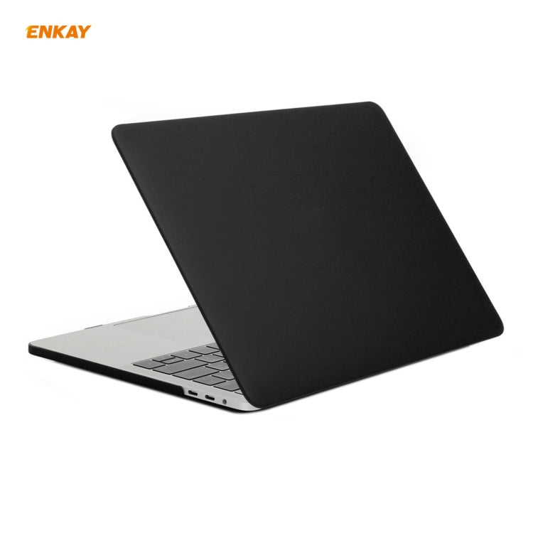 ENKAY 3 in 1 Matte Laptop Protective Case + EU Version TPU Keyboard Film + Anti-dust Plugs Set for MacBook Pro 15.4 inch A1707 & A1990 (with Touch Bar)(Black) - free shipping - PMC Jewellery - Order now!