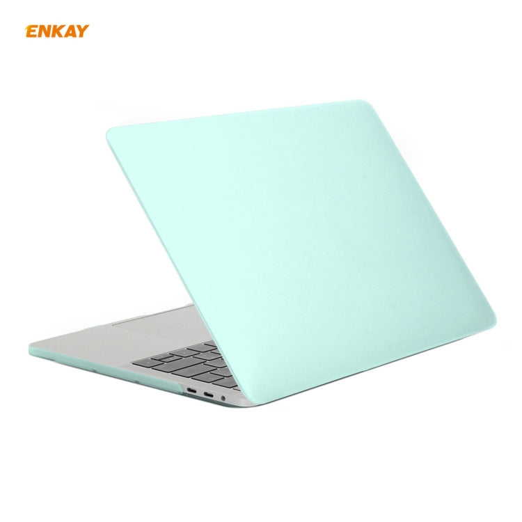 ENKAY 3 in 1 Matte Laptop Protective Case + EU Version TPU Keyboard Film + Anti-dust Plugs Set for MacBook Pro 15.4 inch A1707 & A1990 (with Touch Bar)(Green) - MacBook Pro Cases by ENKAY | Online Shopping South Africa | PMC Jewellery | Buy Now Pay Later Mobicred