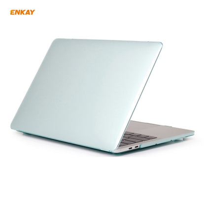 ENKAY 3 in 1  Crystal Laptop Protective Case + EU Version TPU Keyboard Film + Anti-dust Plugs Set for MacBook Pro 15.4 inch A1707 & A1990 (with Touch Bar)(Green) - MacBook Pro Cases by ENKAY | Online Shopping South Africa | PMC Jewellery | Buy Now Pay Later Mobicred