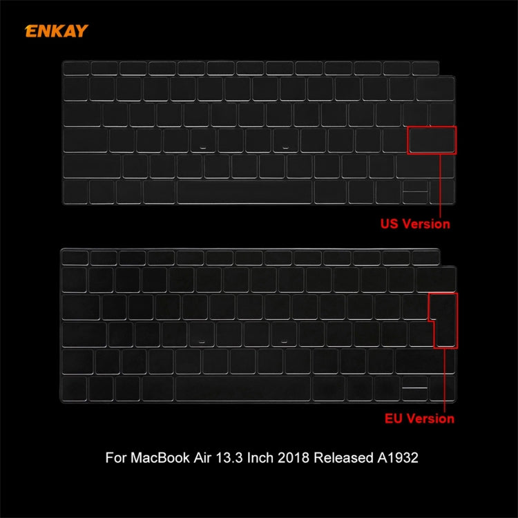 ENKAY 3 in 1 Crystal Laptop Protective Case + US Version TPU Keyboard Film + Anti-dust Plugs Set for MacBook Air 13.3 inch A1932 (2018)(Orange) - free shipping - PMC Jewellery - Order now!