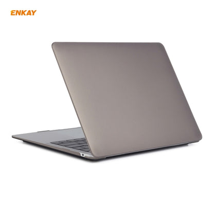 ENKAY 3 in 1 Matte Laptop Protective Case + US Version TPU Keyboard Film + Anti-dust Plugs Set for MacBook Air 13.3 inch A1932 (2018)(Grey) - MacBook Air Cases by ENKAY | Online Shopping South Africa | PMC Jewellery | Buy Now Pay Later Mobicred