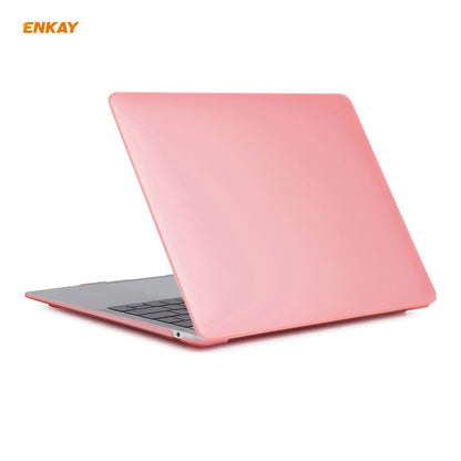 ENKAY 3 in 1 Matte Laptop Protective Case + US Version TPU Keyboard Film + Anti-dust Plugs Set for MacBook Air 13.3 inch A1932 (2018)(Pink) - MacBook Air Cases by ENKAY | Online Shopping South Africa | PMC Jewellery | Buy Now Pay Later Mobicred